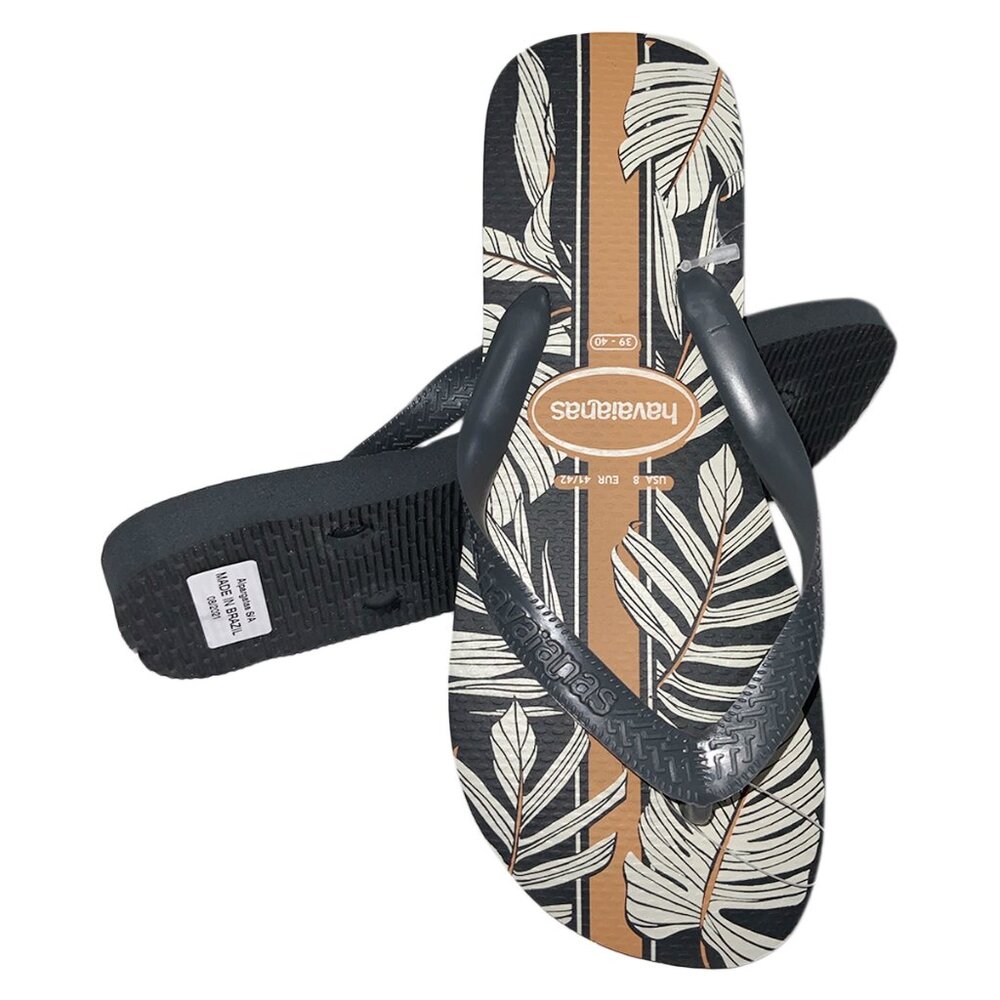 NWT HAVAIANAS MSRP $29.99 MEN'S GRAY BEACH THONG FLIP FLOPS SANDALS